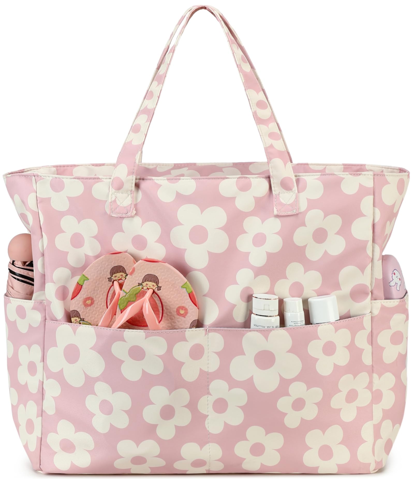 Bluboon Waterproof Beach Tote Pool Bags for Women Ladies Extra Large Carry On Bag With Wet Compartment for Weekender Travel