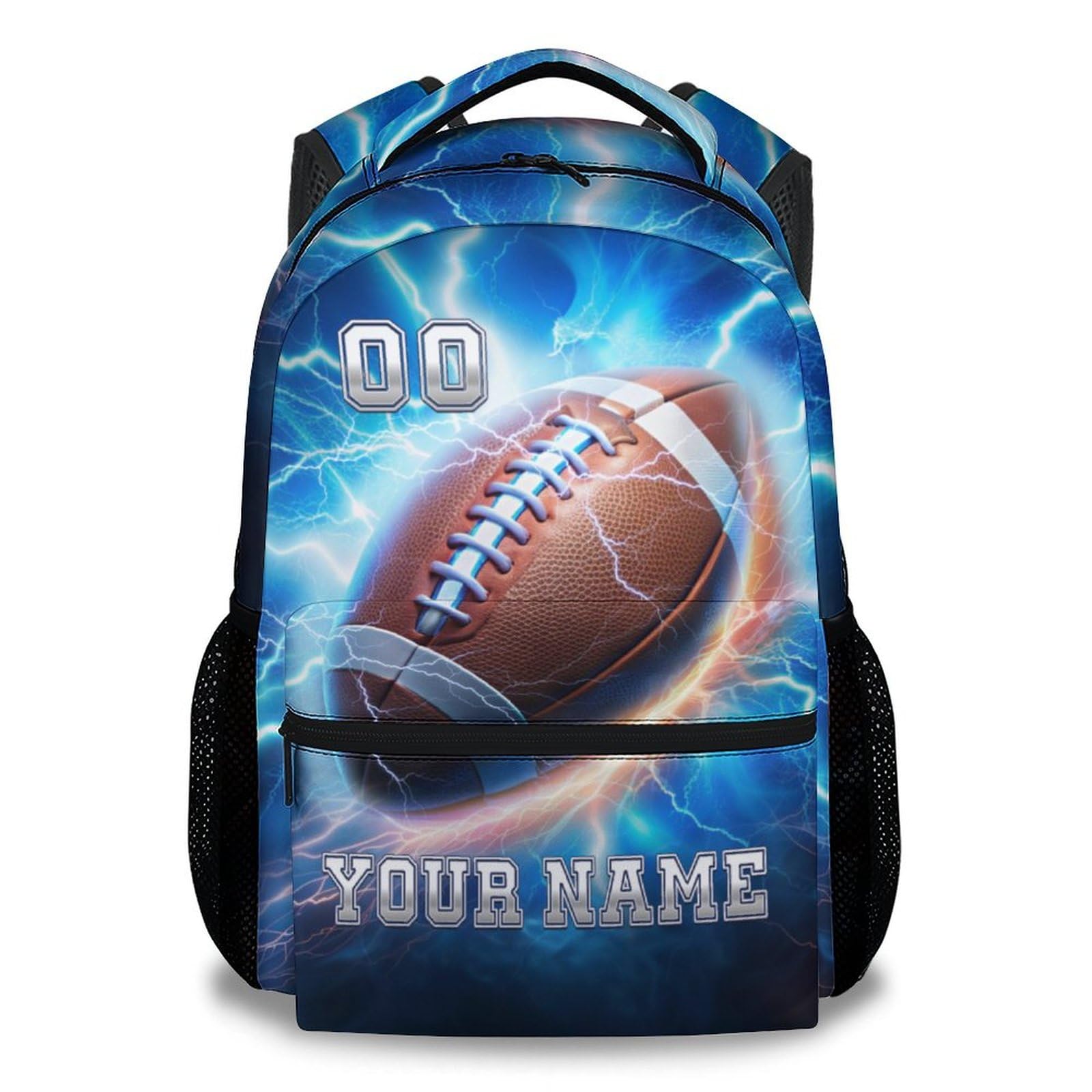 CUNEXTTIME Custom Boys Backpack - 17 Inch Football School Backpacks for Middle School - Lightweight Durable Sports Bookbag for Teens