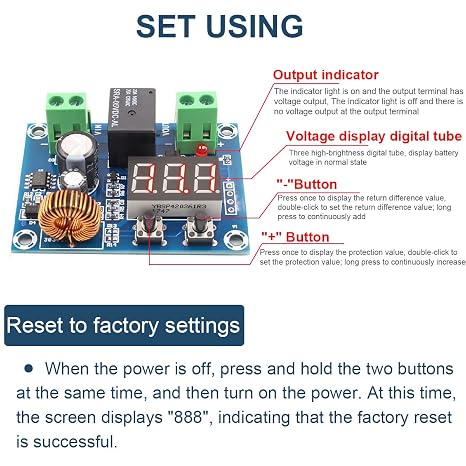 2PCS Battery Low Voltage Disconnect Module Digital Low Voltage Protector with Digital Display DC 12V-36V Over-Discharge Protection Module, for Lead Acid Lithium Battery