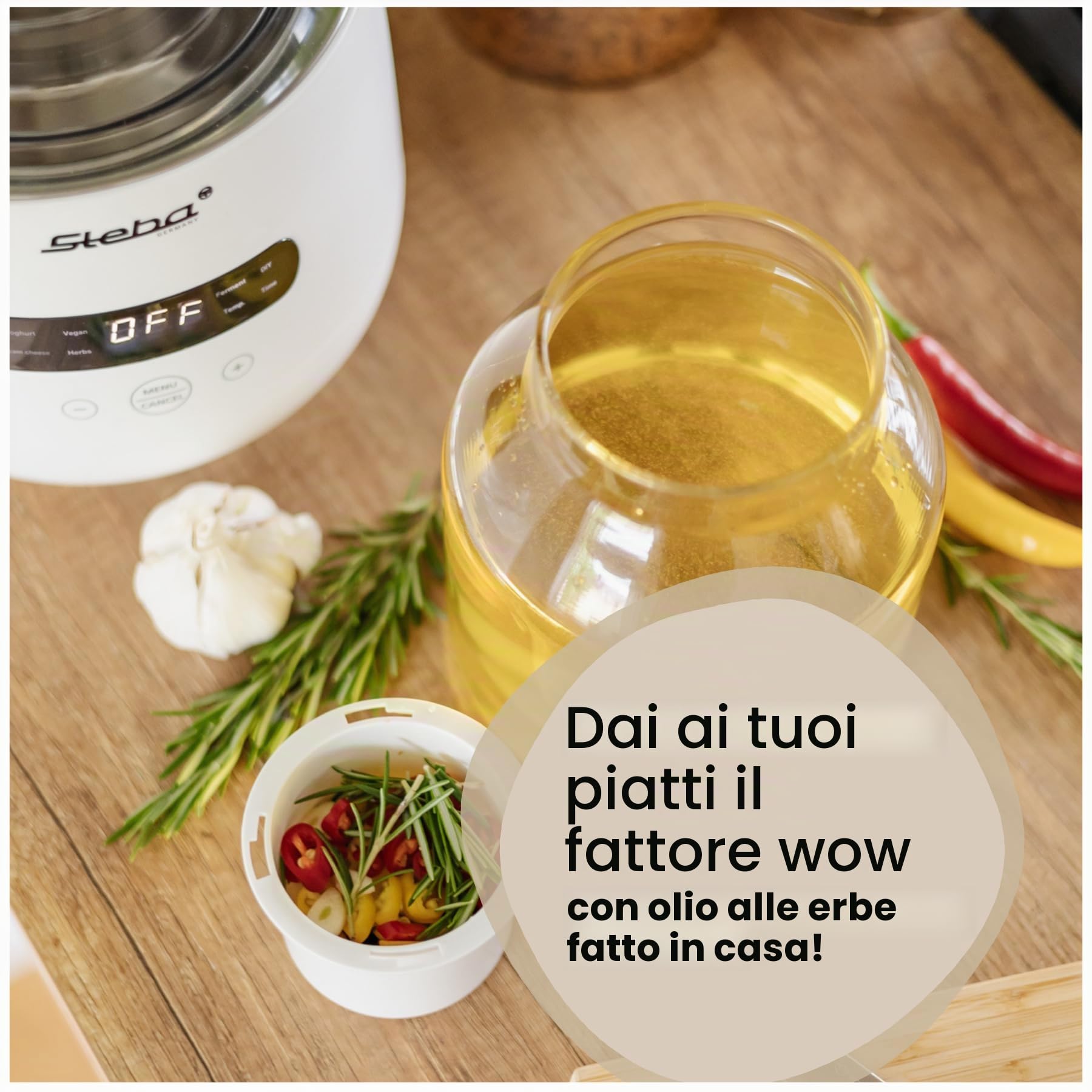 Steba JM 4 - Bicchiere per yogurt da 2 l, 1 bicchiere per yogurt da 1,3 l, 5 programmi automatici, facile da pulire, JM 4