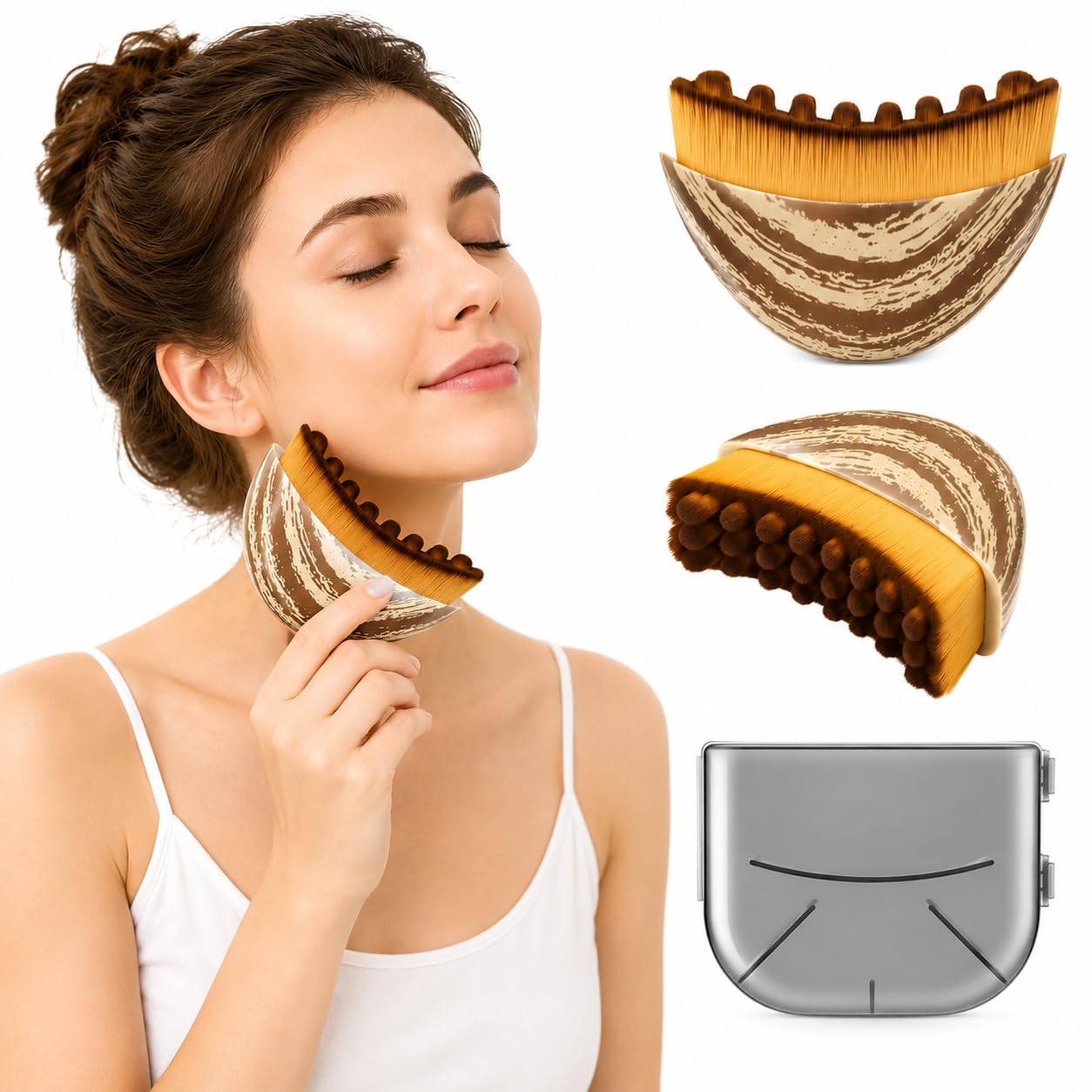 Lymphatic Contour Face Brush for Sculpting & Drainage – Facial Massager for Jawline, Chin & Neck – Reduces Puffiness, Promotes Detox & Lift – Soft Bristles, Improves Skin Glow, Includes Travel Case-picture-27