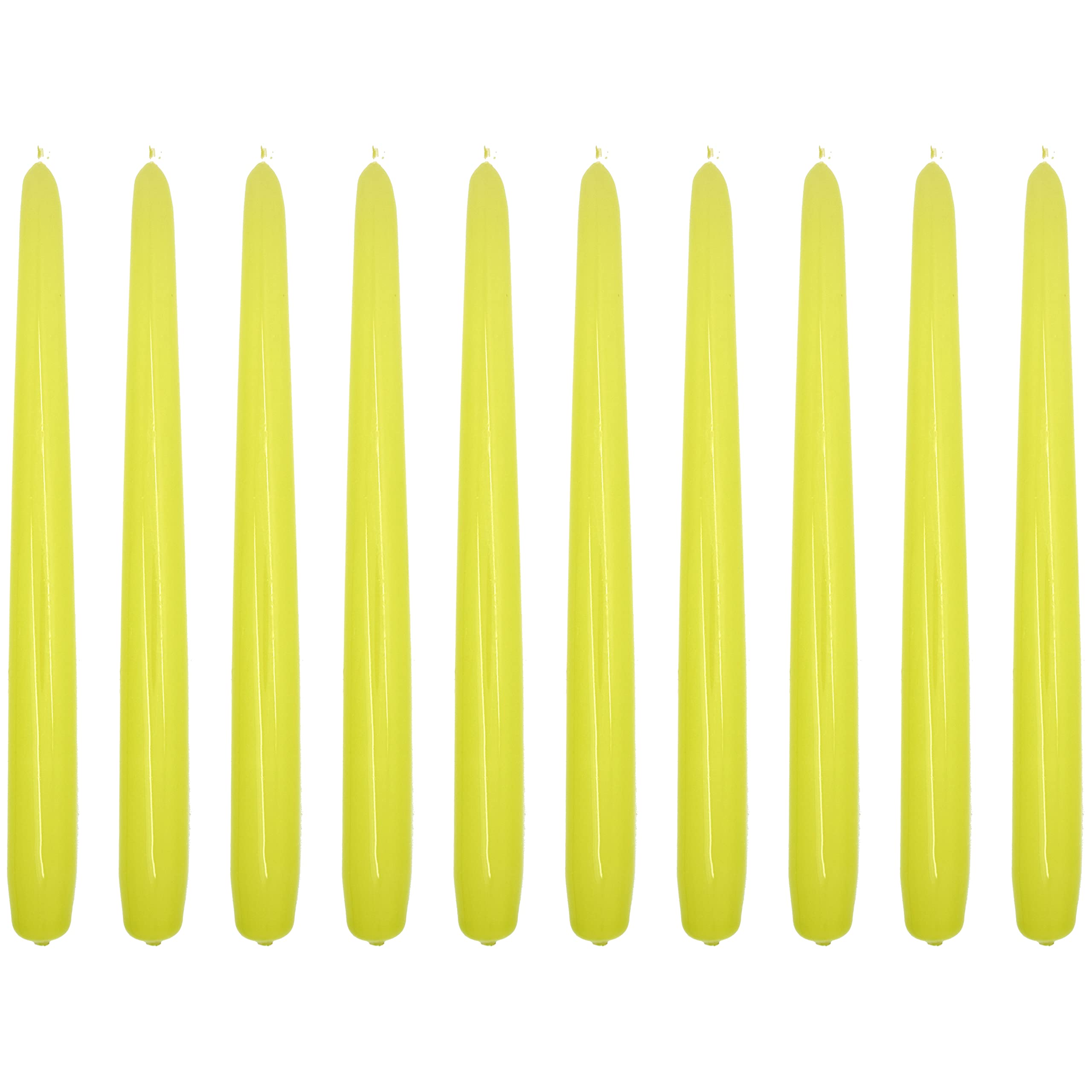 Soladirect Pistachio Varnished Tapered Dinner Candles, Pack Of 10, Unscented, Long Burning Time, 24 Cm / 9.45" (Pistachio, Varnished)