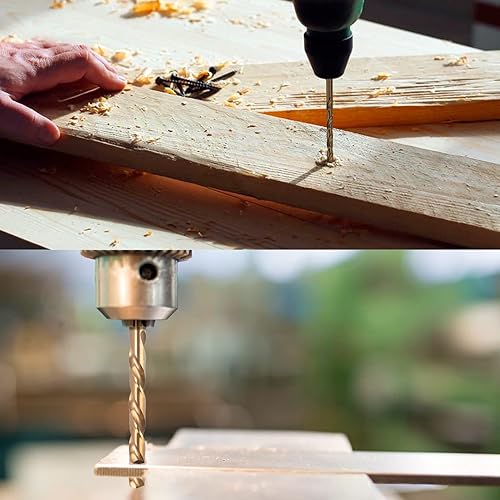 Miniatura 6 de Yougfin Juego de brocas escalonadas, 6 brocas escalonadas con revestimiento de titanio HSS, juego de brocas de cobalto, acero de alta velocidad M35,