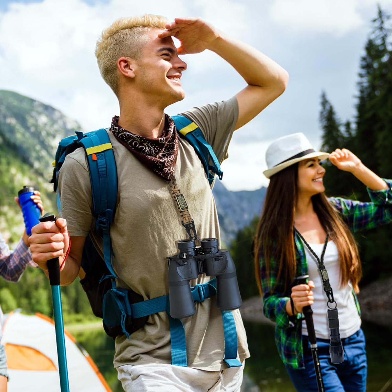 8 Pcs Paracord Lanyard with USA Flag, Heavy Duty Parachute Rope Keychain, Outdoor Lanyard with Carabiner, Wrist Braided Strap for Men, Keys, Camera, Whistle, Wallet, ID Card Badge Holder - Image 6