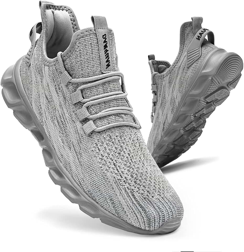 Mens Trainers Running Shoes Leisure Sneakers Mesh Walking Gy