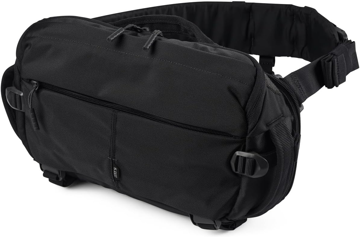 5.11 Tactical LVC8 Sling Pack, Shoulder Crossbody Bag, CCW Molle Everyday Carry Backpack, Black, 8L, Style 56792ABR