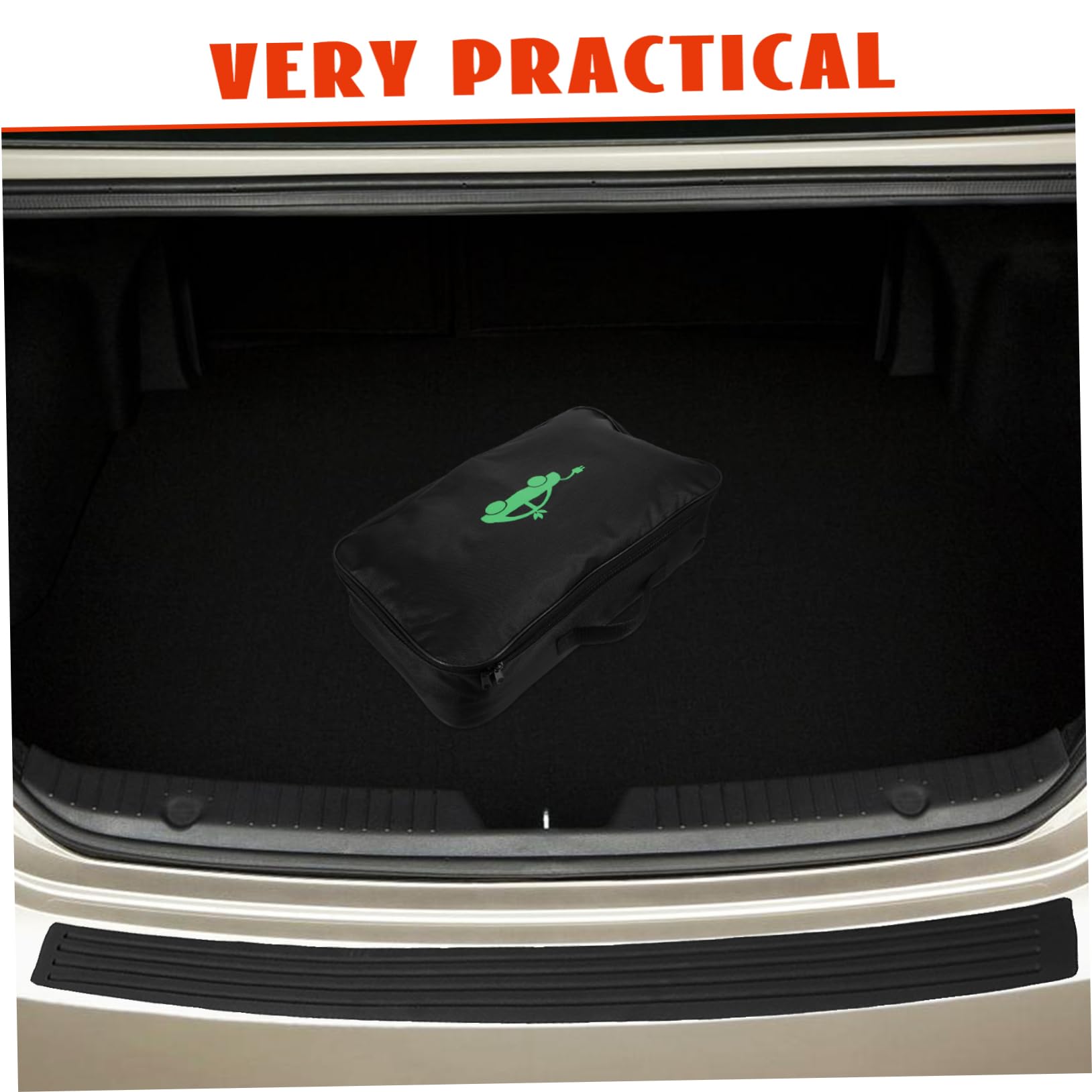Bolsa Organizadora para Cargadores Ev Portátil de Tela Oxford Negra Protección y Resistencia para Uso Diario y Maletero de Coche