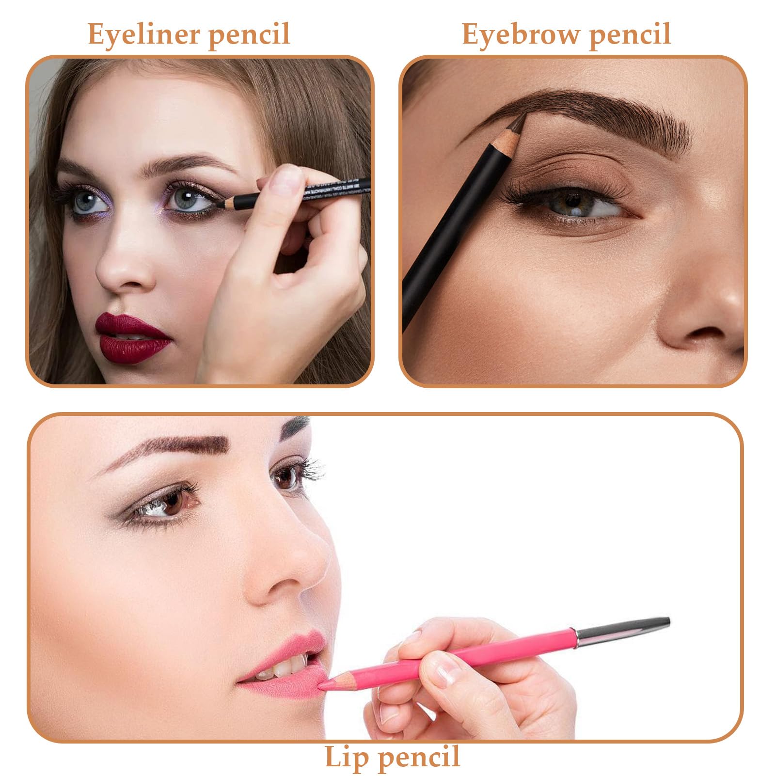 Pack de DeuxNoir Ta-ille Crayon Maq-uillage,Cr-ayon Maquillage Taille Crayon Maquillage Yeux, Double Trou Taille-Cra yon CosméTique,Pour Cray ons Jumbo Et Standard,Accessoires De Maquillage