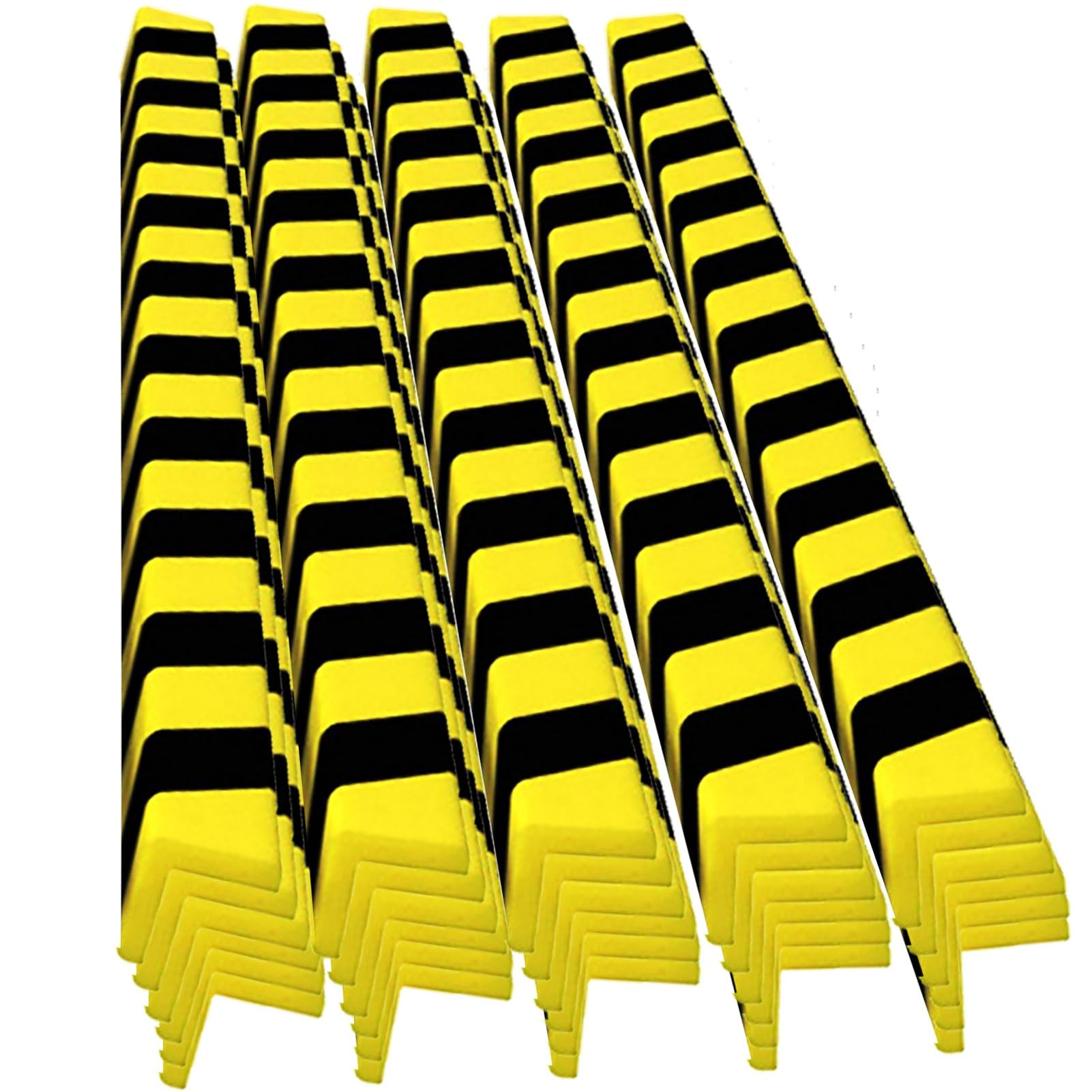 39 Pollici Black Yellow Foam Corner Guards, High Vis Self Adhesive L Shaped Bumpers per la Protezione del Bordo della Scala della Parete, Morbido Poliuretano Peel Stick Garage Strisce di Sicurezza 10