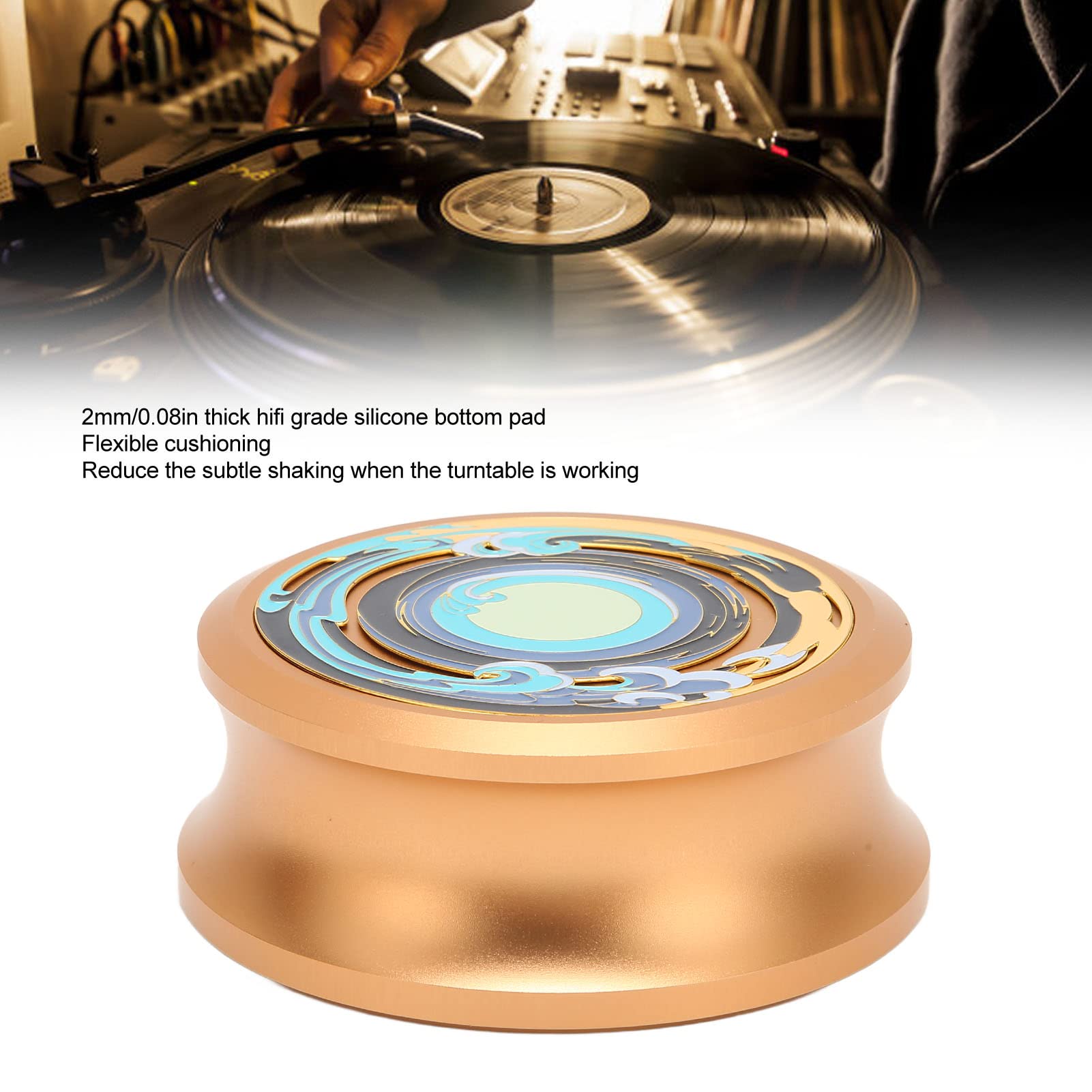 Stabilizzatore di Peso per Dischi LP, Stabilizzatore per Dischi in Vinile per Giradischi LP HiFi Morsetto per Pesi per Dischi, Stabilizzatore per Dischi LP Morsetto in Vinile per HiFi, per(oro)