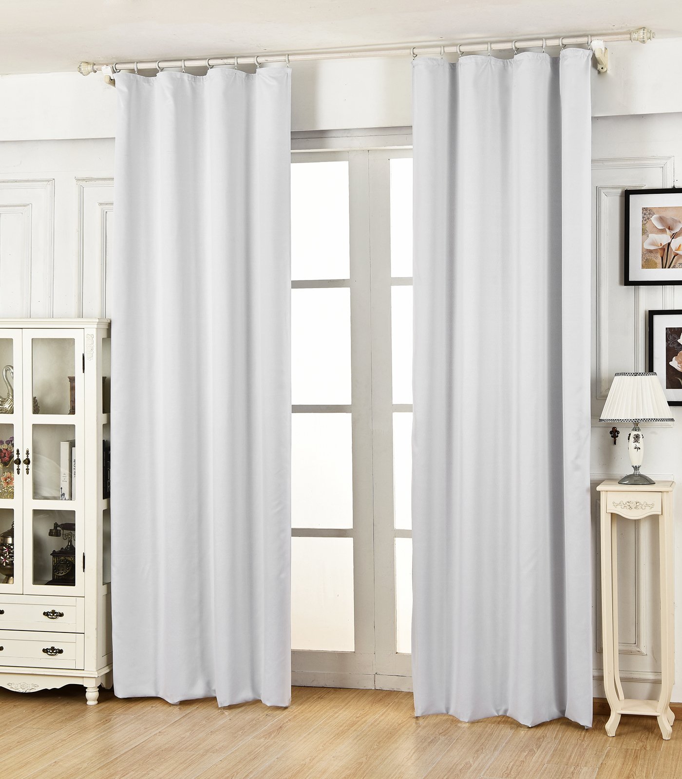 WOLTU Tende Opache, conveniente per camera da letto/soggiorno/biblioteca, con Occhielli Tenda Drappeggio Oscurante per Finestra Termica Isolante 1 Pannelli Sabbia 135x245cm