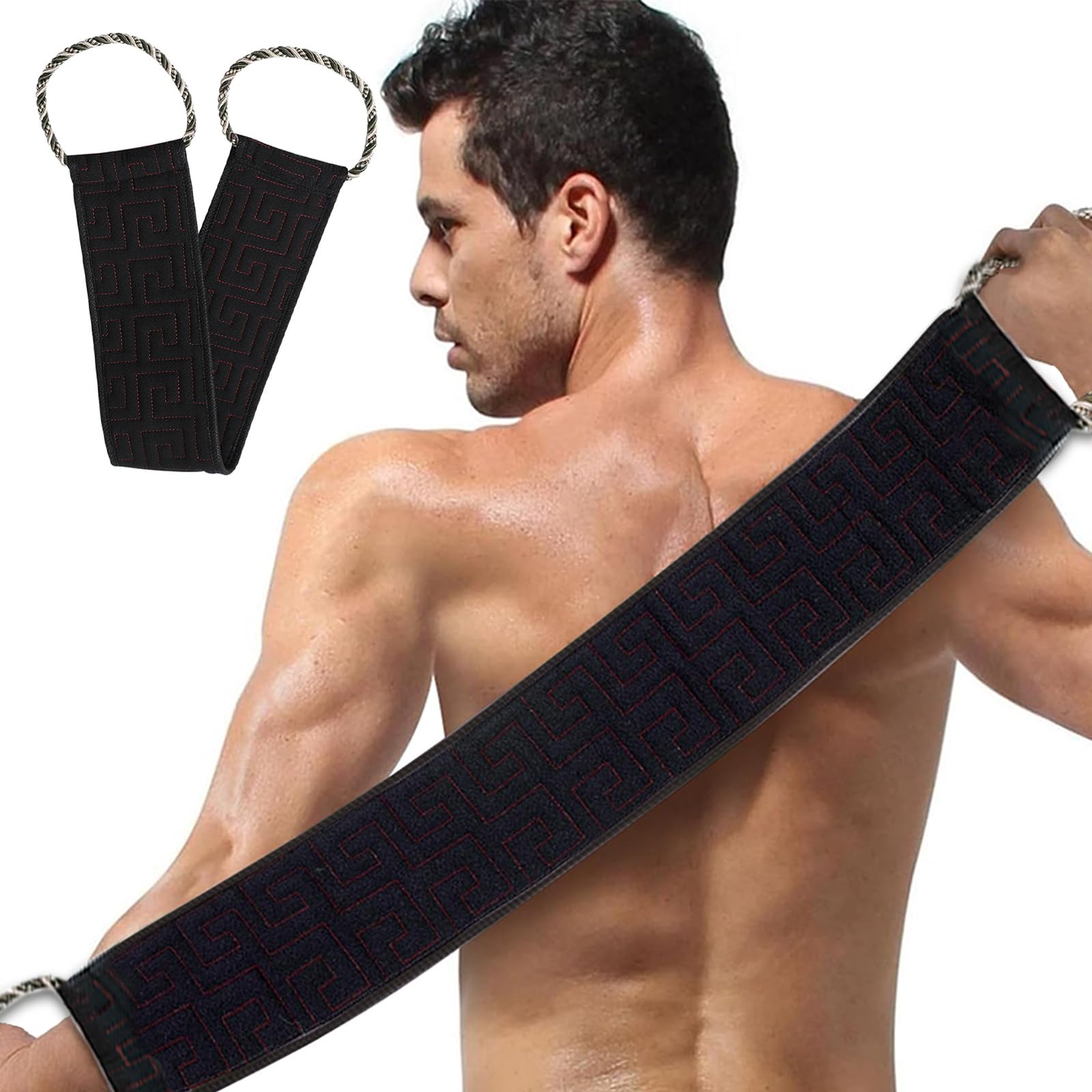 Rückenschrubber-Set Mit Peeling-Handschuh – Aus Bambusfaser, Sanft & Antibakteriell – 2-teilig (Grau)