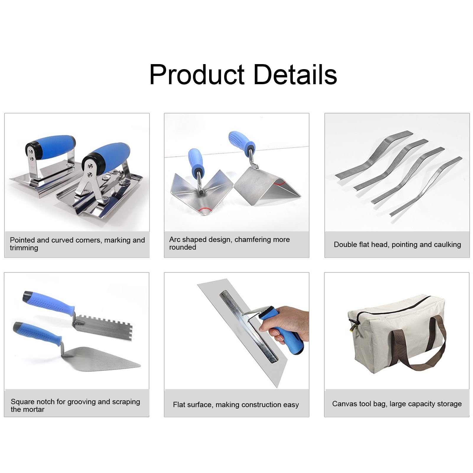 Generic Set di Utensili Manuali per Muratura Efficiente Giunto per Mattoni in Acciaio Inossidabile per Piastrelle e Stuccature Professionali