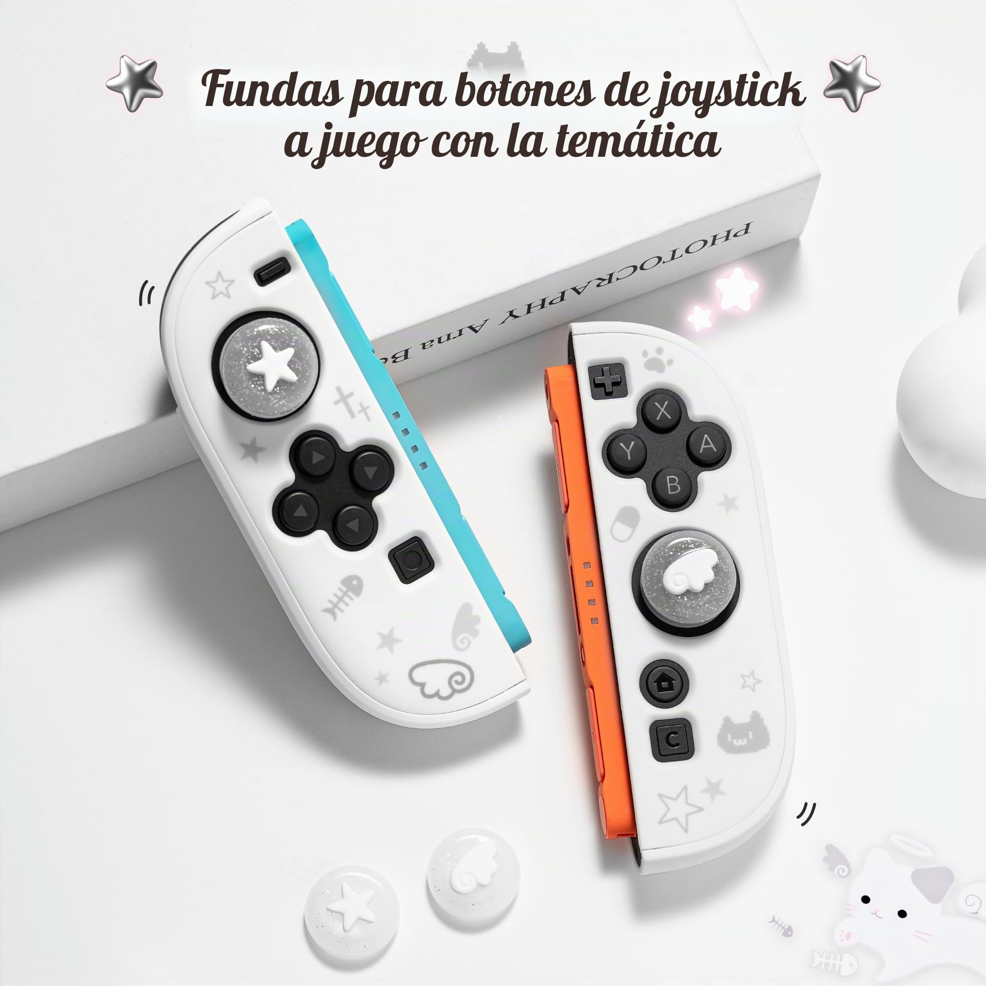 GeekShare Carcasa protectora compatible con Switch 2, funda acoplable de dibujos animados Kawaii compatible con Switch 2, diseño antiarañazos y de absorción de golpes, diseño de Star Kitty