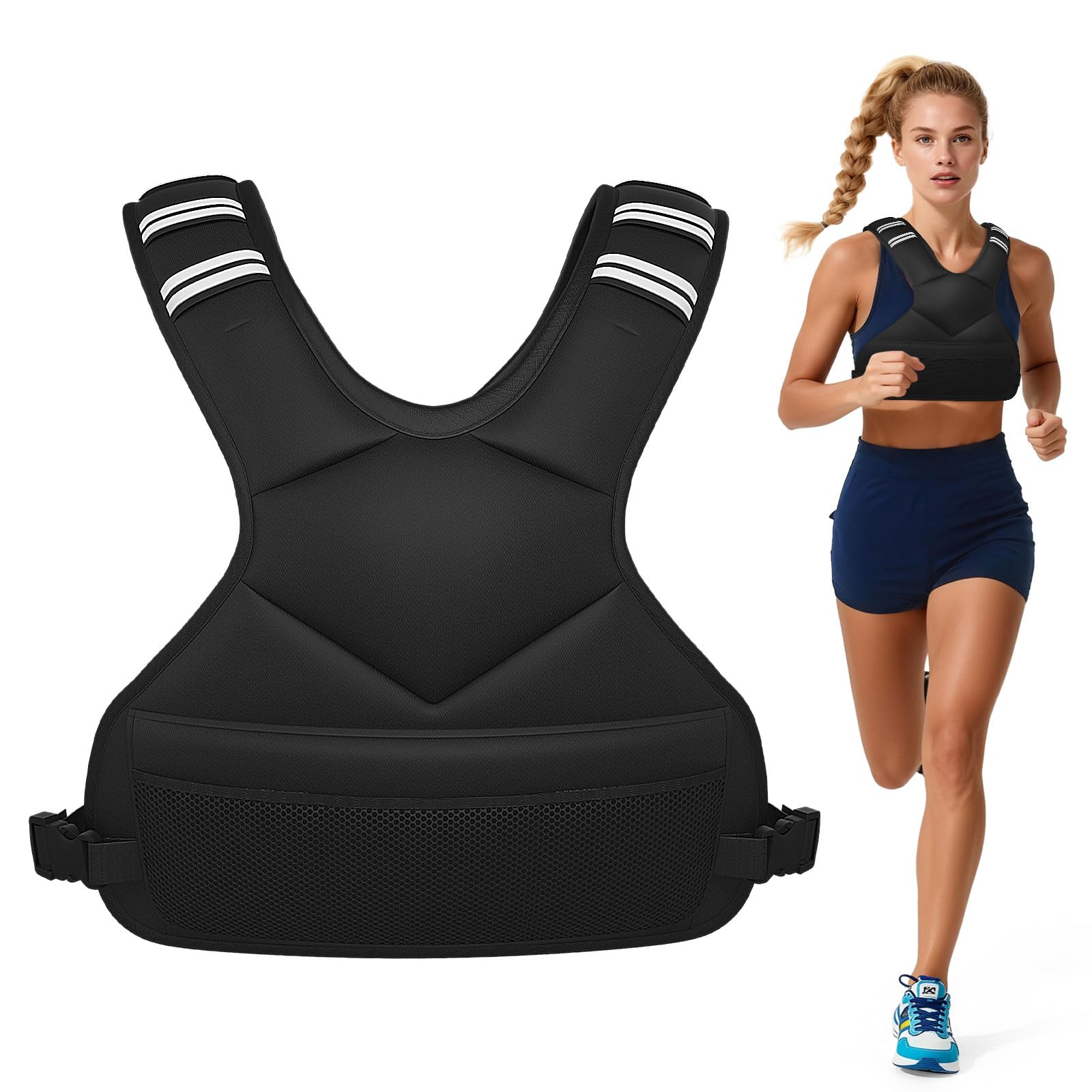 Weighted Vest for Women Men 10lb Vest Weight Vest with Reflective Strip for Running Walking Exercise Strength Training