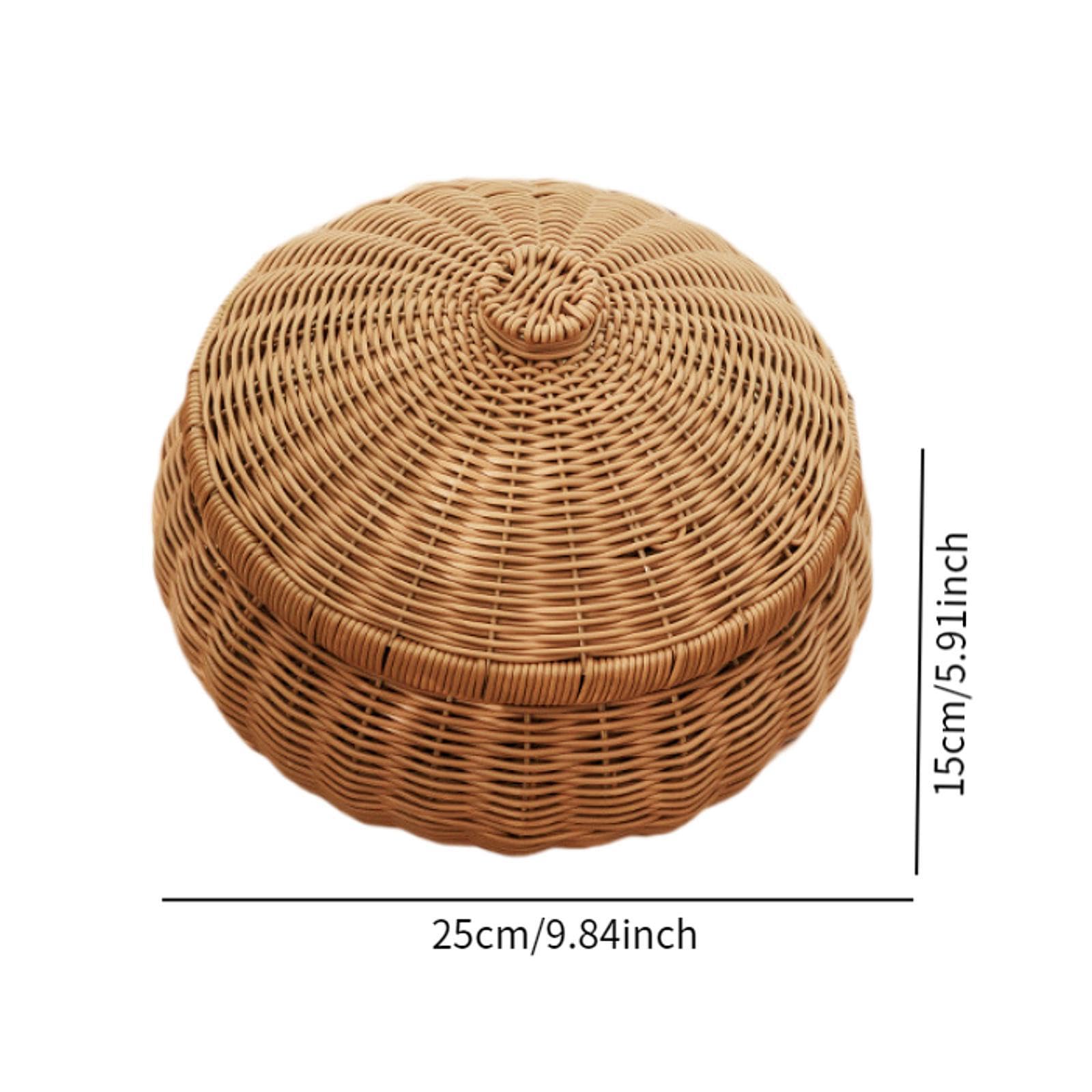 Pumpkin Shape Basket Multi Purpose, Convenient, with Lid Practical Picnic Food Bread Storage Basket for Hotel Offices