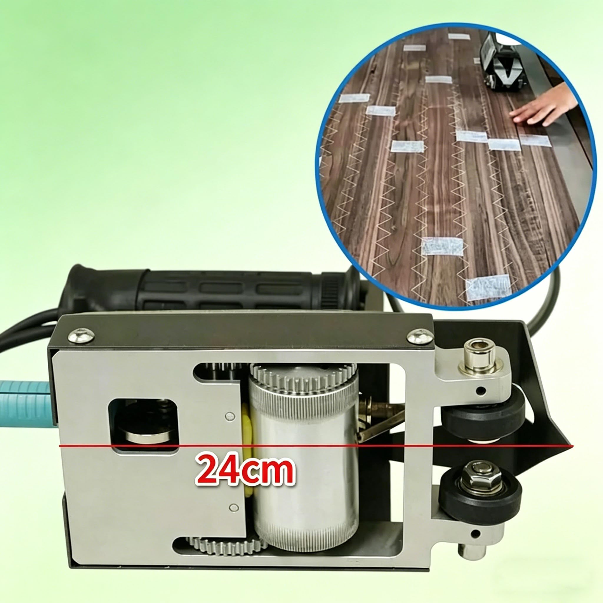 Przenośna pojedyncza maszyna do szycia do łączenia mebli z litego drewna, automatyczne narzędzie do patchworkowego forniru cykloidalnego do paneli drewnianych 0,1 mm - 1 mm, pojedyncza