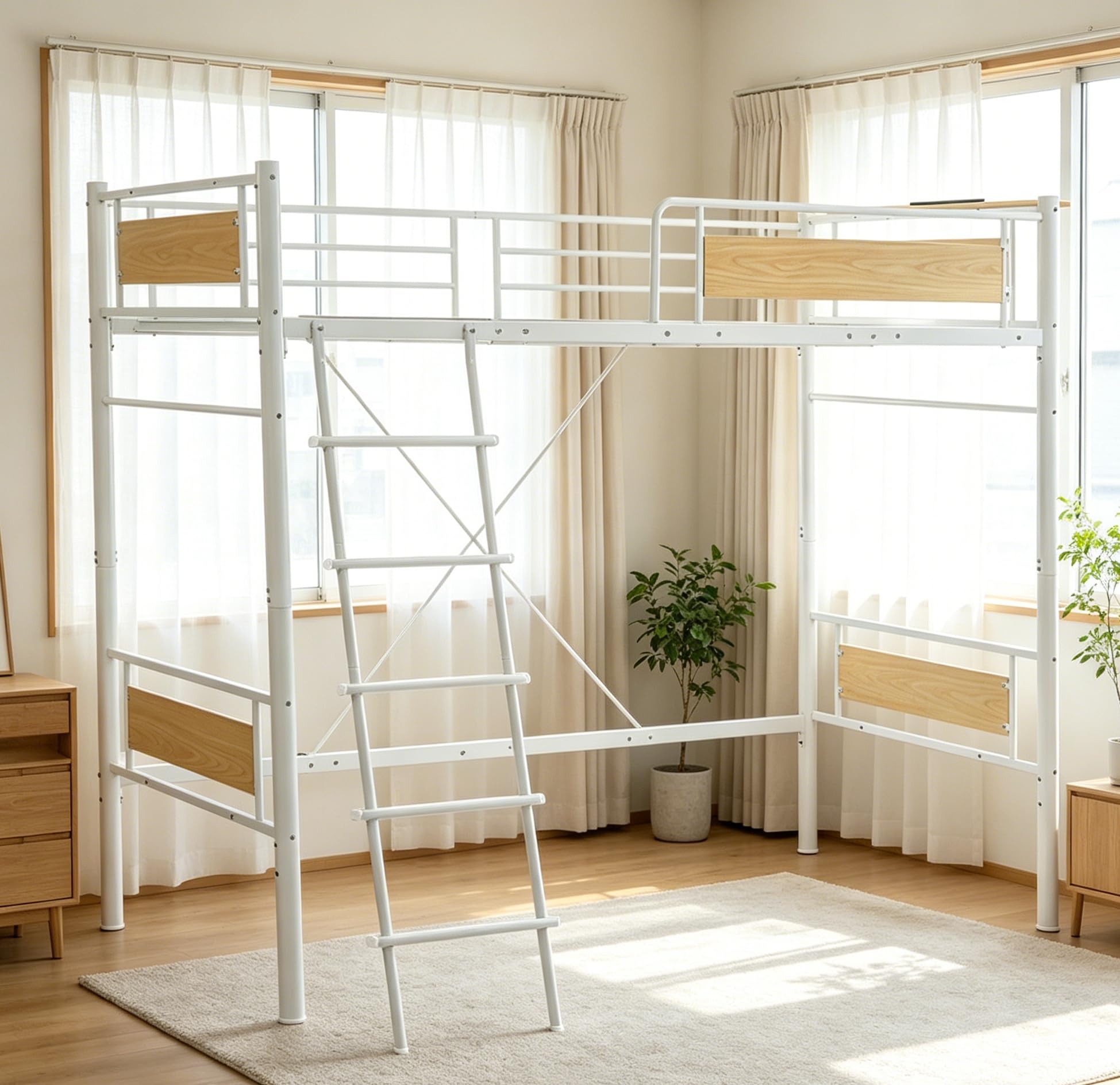 Amazon｜ロフトベッド パイプベッド シングル | 高さ180cm ハイタイプ