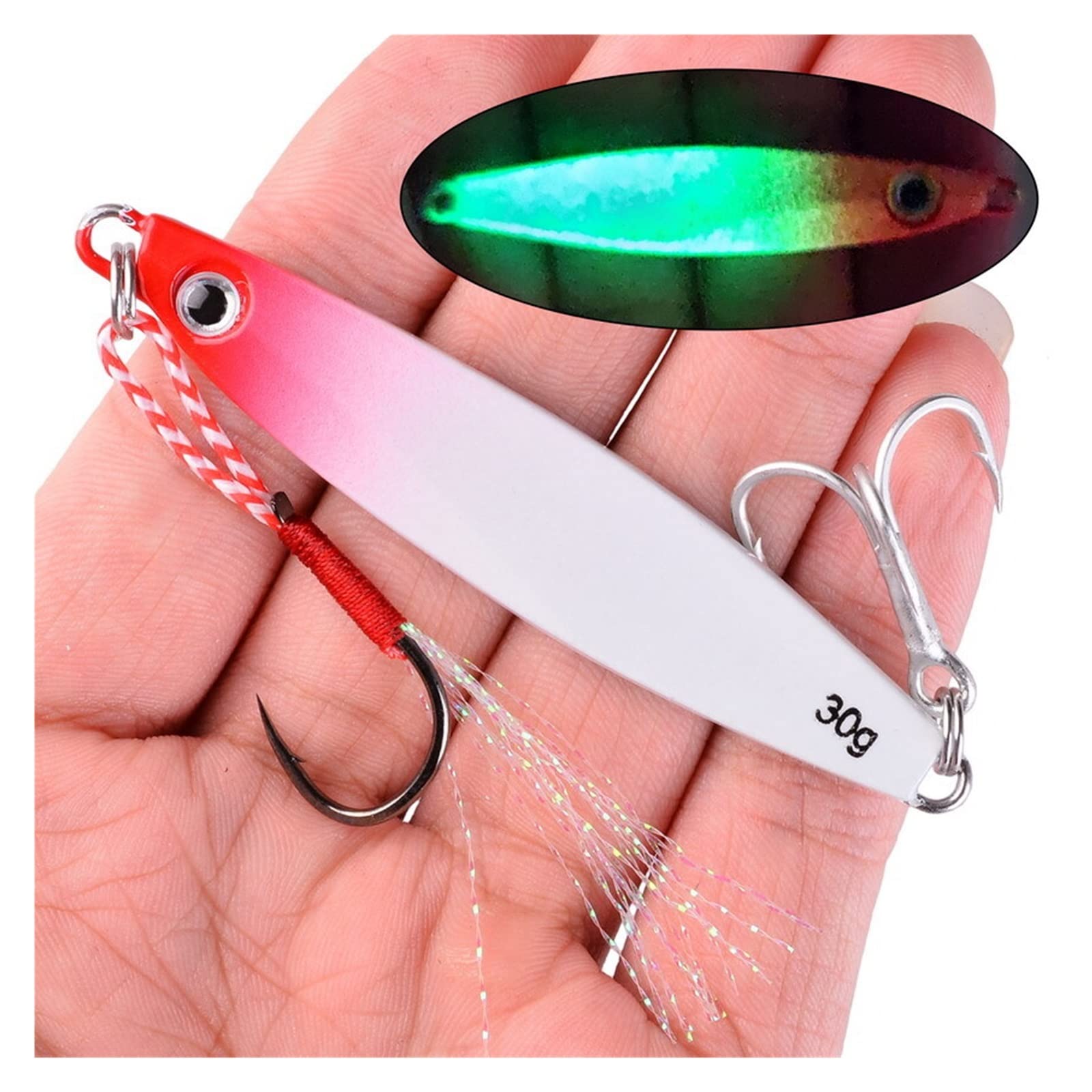 XILILHC 12 Pezzi di Esche da Pesca in Metallo jig 7g 12g 17g 22g 30g 40g Cucchiaio Mare Bait Sink Parker Bass