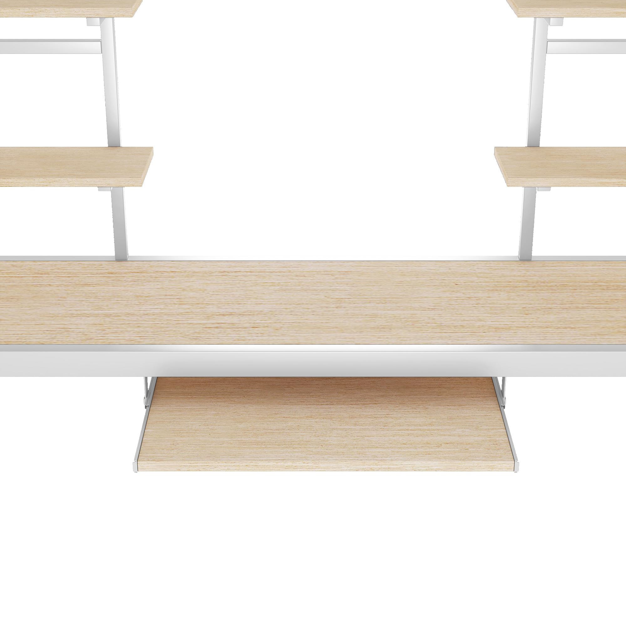 Azkoeesy Letto a soppalco con scrivania e 4 librerie, Letto singolo per adulti, metallo, nero (90 x 200, bianco)
