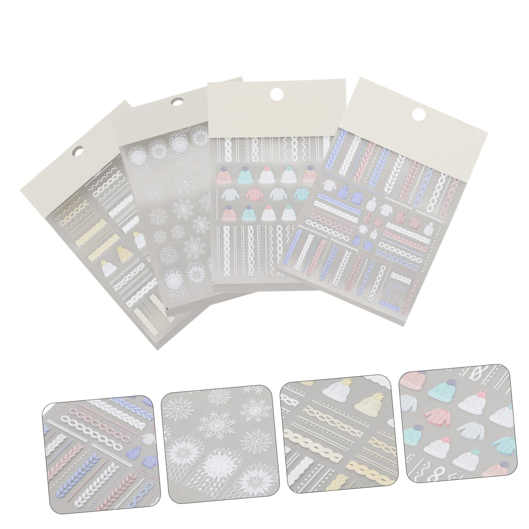 FRCOLOR 8sets Adesivi Per Unghie Natalizi Di Decalcomanie Per Nail Art Stile Xmas Facili Da Applicare e Autoadesivi Materiale Resistente e Duraturo Per Decorazioni Unghie Fai Da Te