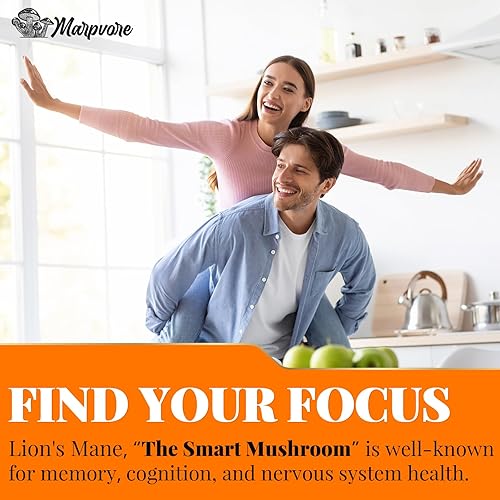 Miniatura 9 de Suplementos cerebrales de potencia 50X para memoria y concentración, cápsulas de suplemento de melena de león de 1400 mg  Suplemento cerebral