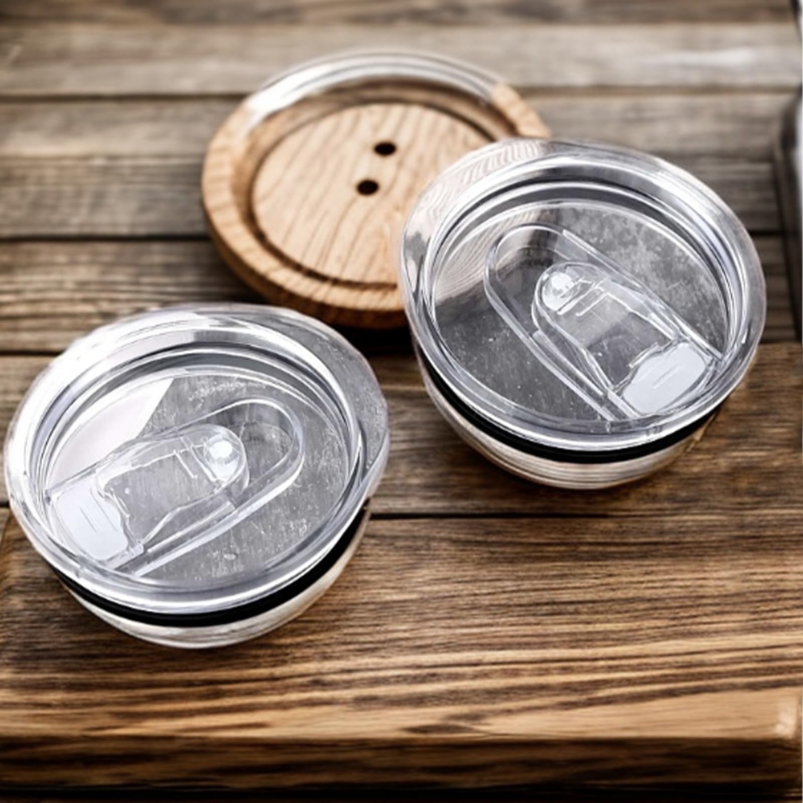 3 Couvercles Transparents Anti-fuite Pour Gobelet Voyage 20 Oz - Diamètre Intérieur 8 Cm, Extérieur 8.5 Cm, Réutilisables, Lavables Au Lave-vaisselle