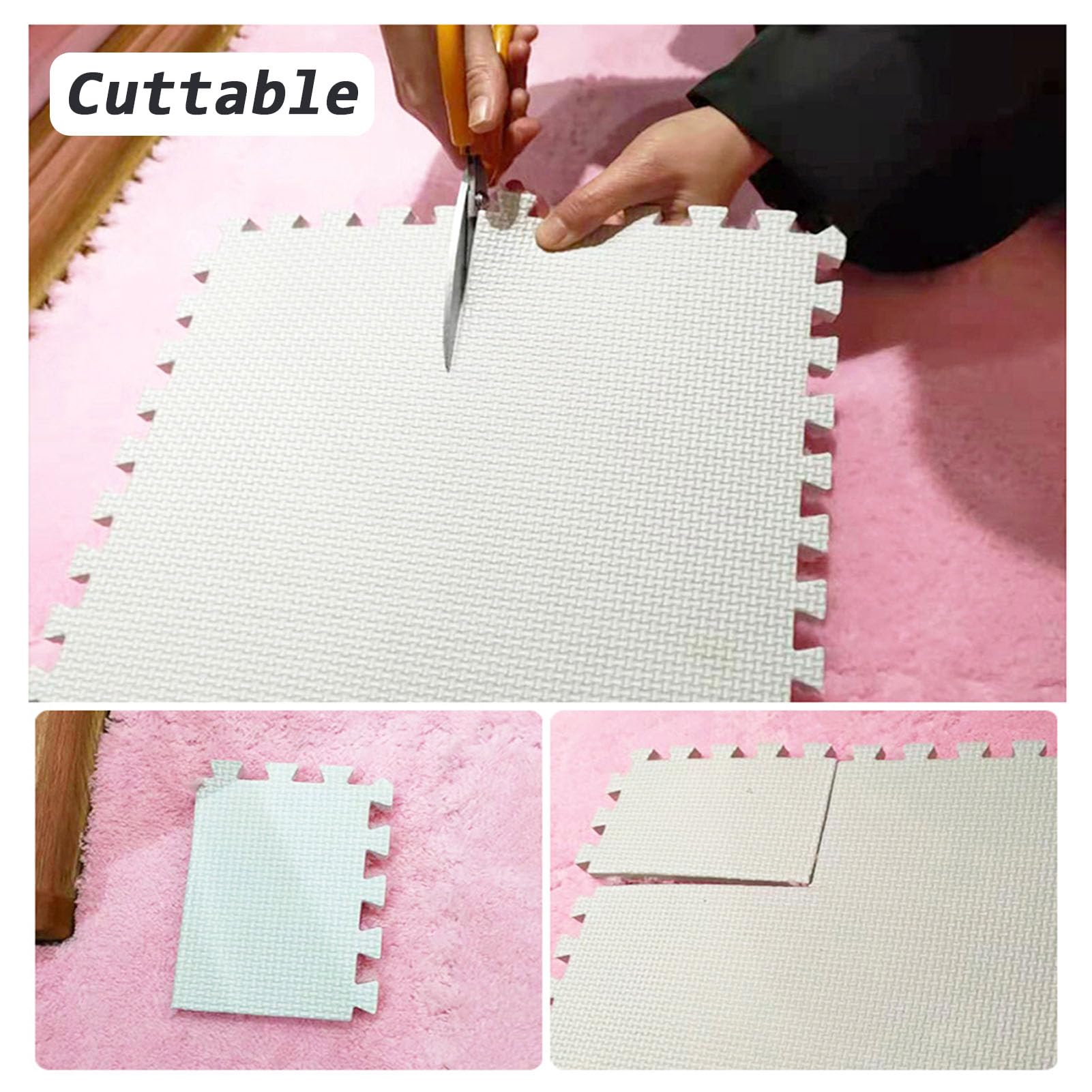 Generico Confezione da 48 tappetini Puzzle in Morbida Schiuma - Piastrelle da Gioco Soffici ad Incastro per Bambini e Soggiorno - Tappeto soffice e Accogliente, 1x1 Piede (0,23 Pollici di Spessore) i