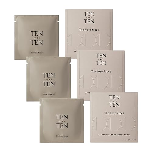 tenoverten - The Rose Wipes - Paños quitaesmalte de uñas sin acetona  Cuidado de uñas limpio, natural y no tóxico (3 cajas, 18 toallitas)