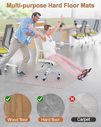 Vista 11 de Blvornl Tapete grande para silla de oficina para suelo de madera dura, tapete para silla con ruedas para madera dura, protector de suelo duro Gris