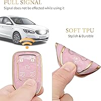 Vista 5 de OFFCURVE Funda para llavero de coche R para Chevy C5+llavero, rosa-dorado, Moderno