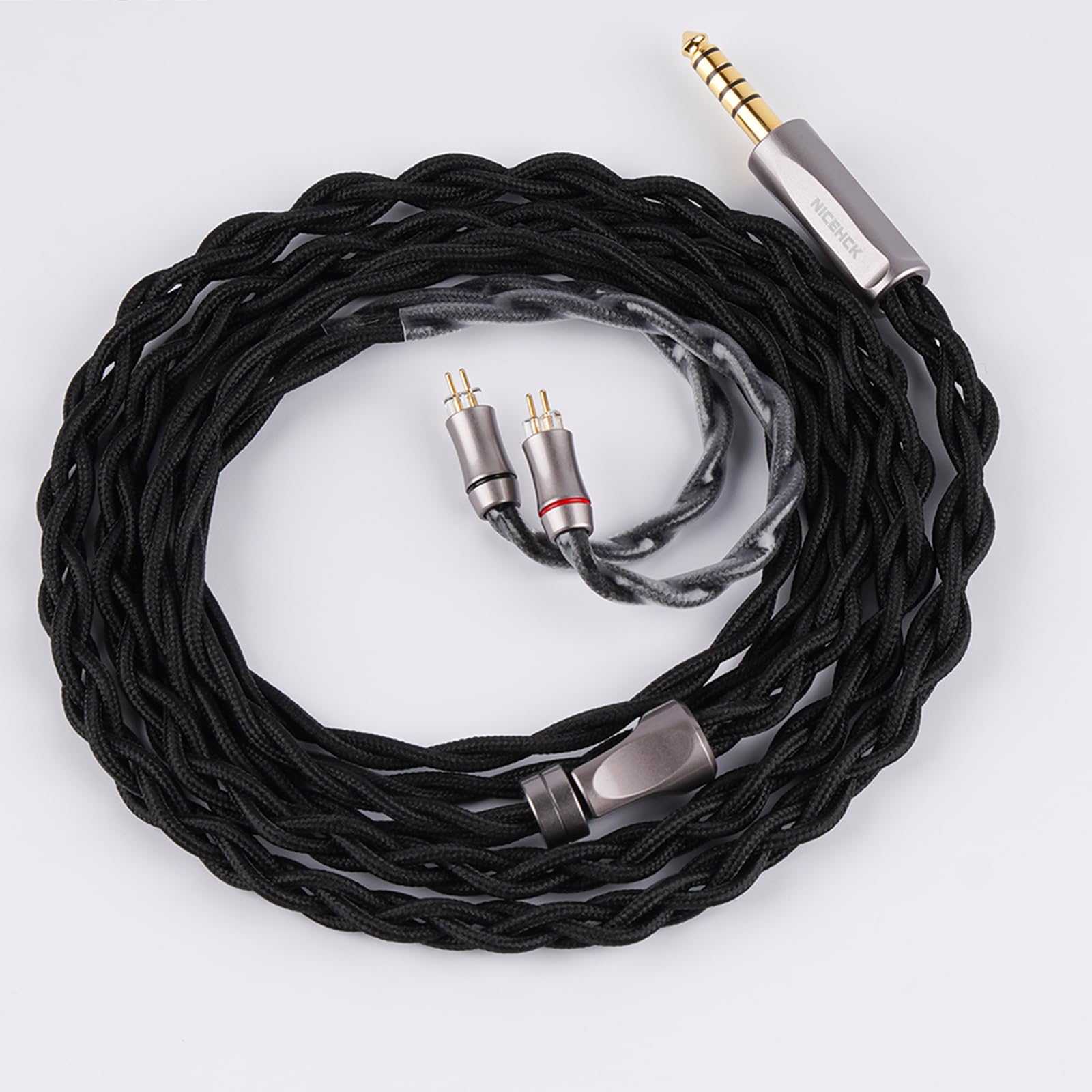 NICEHCK60saga IEM Cable, Ultrapure Pressing OCC Earphone Upgraded Cords, 1.25m in Ear Monitor Cable, Balanced Cables with 2Pin/MMCX for NX8 Himalaya Hexa SIMGOT AS16 PRO KE4 (4.4mm with 2Pin OFC)