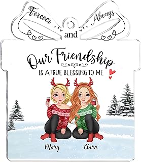 GOSSBY Personalized Clear Acrylic Best Friend Christmas Ornament - Custo...