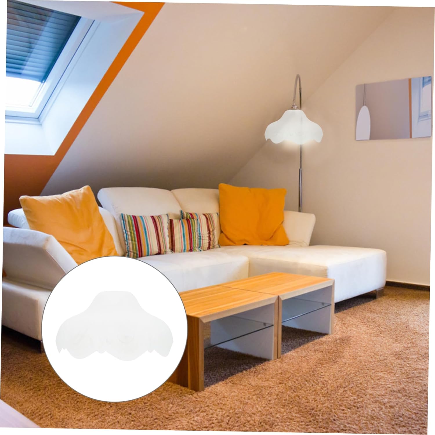 DOITOOL 1pc White Decorative Glass Lampshade Frosted Light Cover for Wall Light Fixture Easy to Install for Bedroom Room Chandelier Bulb Compatibility