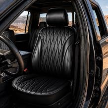 AUTOYOUTH Car Seat Covers, Universal Fit Waterproof Front Seat Covers, 3D Foam Back Support Car Seat Covers for Trucks Vans and SUVs Airbag Compatible 2 Pieces Black