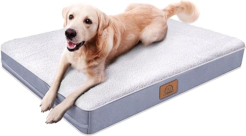 Miniatura 9 de Cama ortopédica para perros grandes - Gran cama impermeable para jaula de perro con funda extraíble y lavable, soporte de espuma tipo caja de