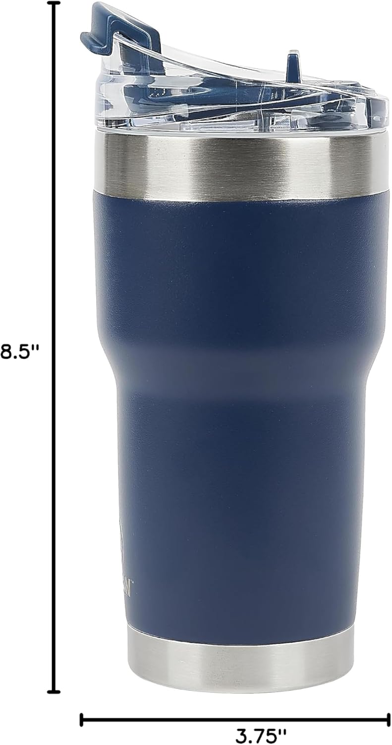 Pelican Hydration Pelican Traveler™ 22 oz Vacuum Insulated Tumbler - Stainless Steel Double Wall Travel with Dual Lid, Powder Coated Insulated Coffee Mug For Hot Cold Drinks, Midnight - Image 10