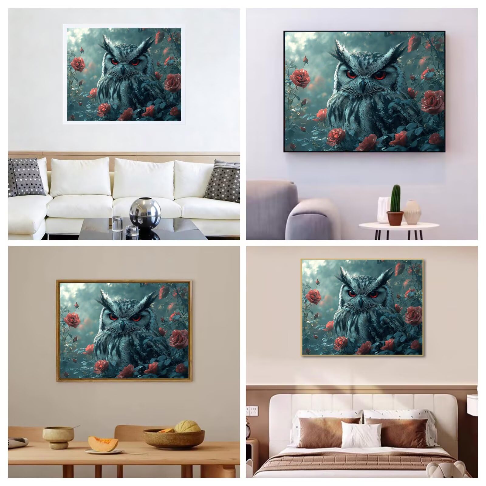 Malarstwo diamentowe, motyw sowy, zwierzę, obraz diamentowy 5D, okrągły obraz diamentowy 5D, haft krzyżykowy, zestaw do majsterkowania, kreatywny zestaw dla dorosłych, kryształowa sztuka, dekoracja