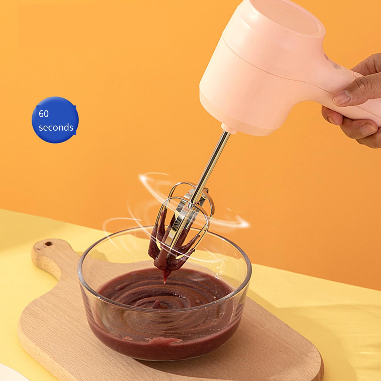 Batidora inalámbrica para hornear con 6 accesorios, batidora de mano eléctrica de 3 velocidades para batir crema y preparar masa en casa