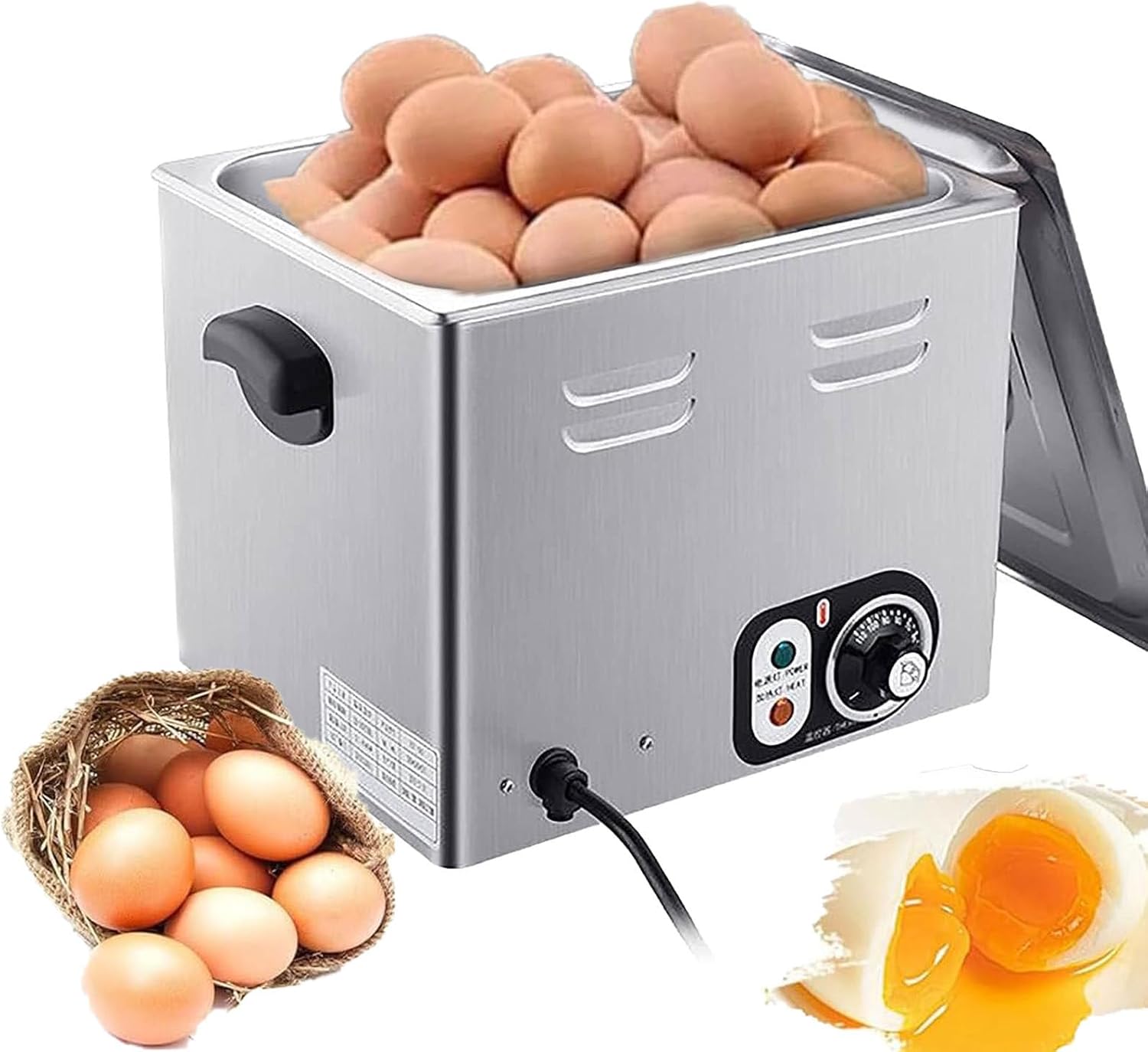 Commercial Hot Spring Egg Boiler 2600W Electric Egg Boiler, Easy to Clean, Food Grade Quality Materials, for Party, Catering and Restaurant, 220V