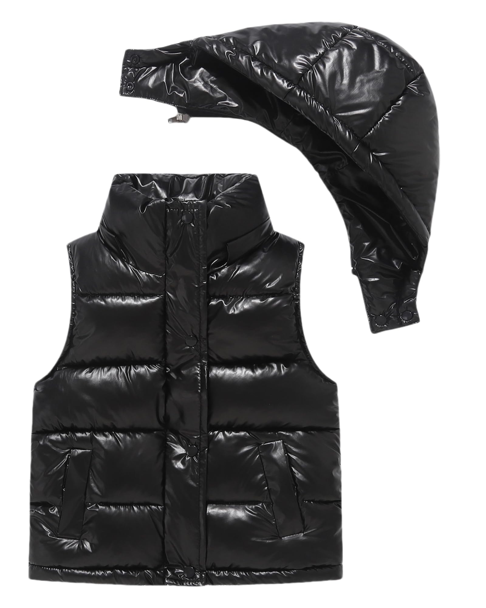Happy Cherry - Chaleco Invierno Niño Niña Chaqueta sin Mangas Chalecos Acolchados con Capucha Removible Niños Niñas Infantil Primavera Otoño para Escuela Deportes Al Aire Libre - 92-170 cm