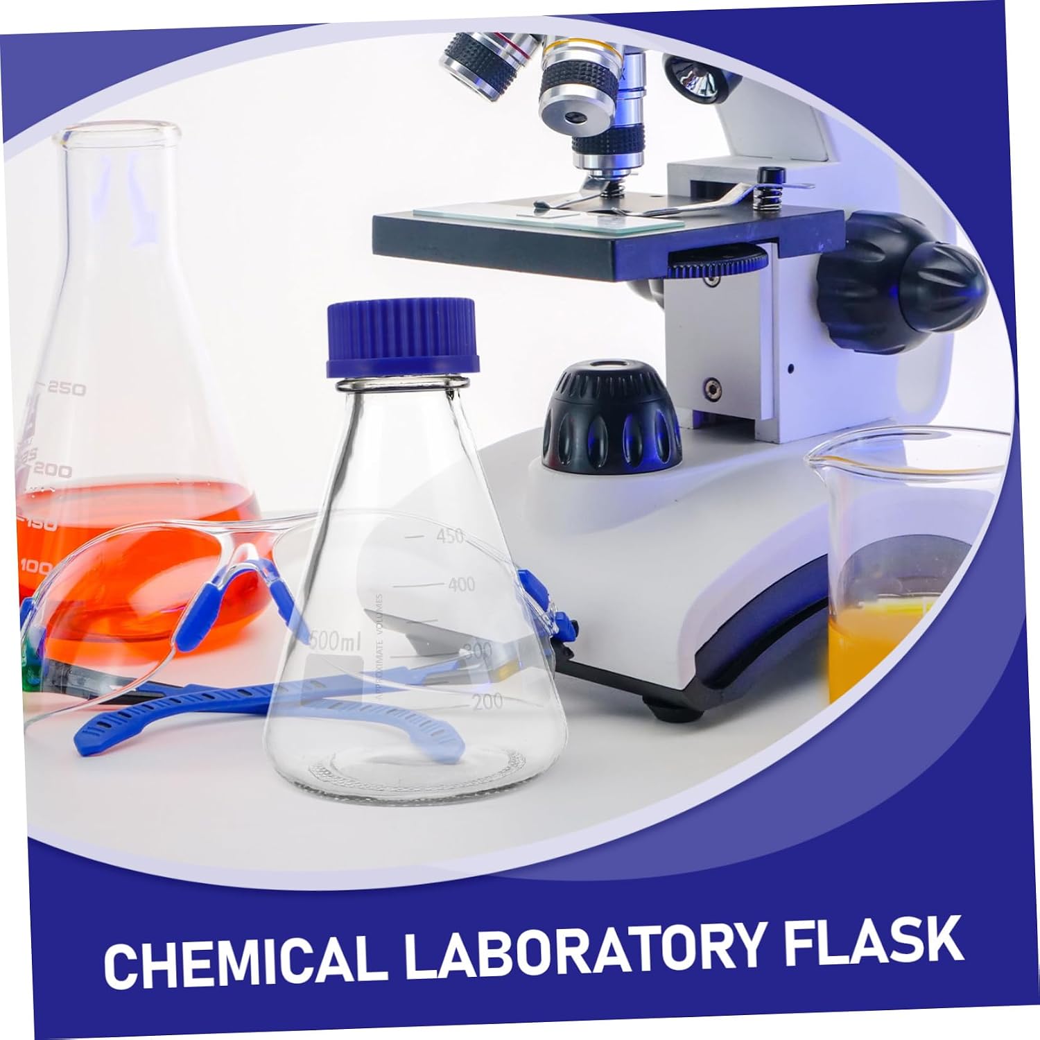 MAGICLULU Laboratory Flask High Temperature Erlenmeyer Flask Unique Design for Chemistry Experiments and