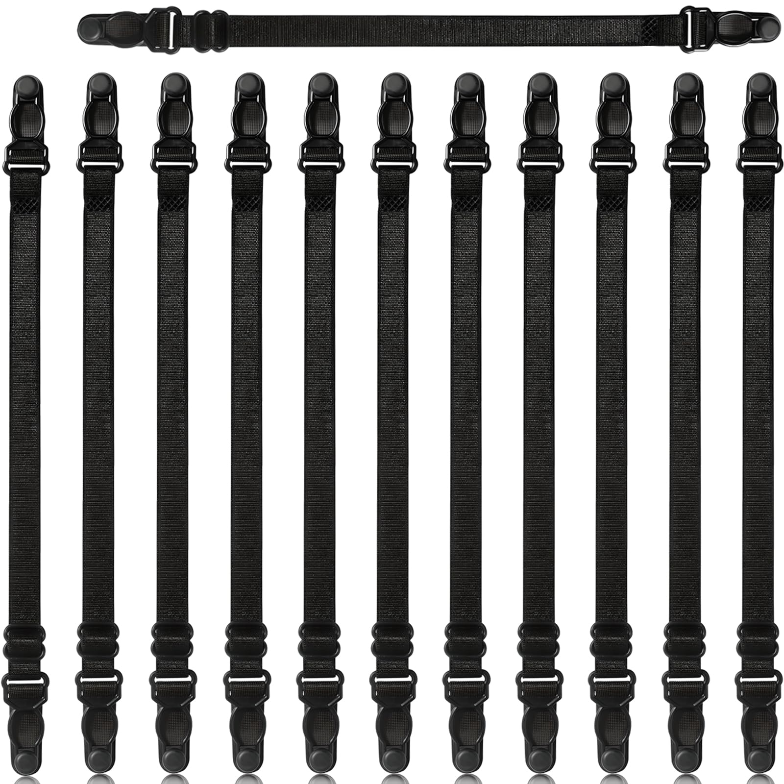 Mask Ear Saver Straps Set of 12 – Adjustable Face Mask Extender Holders for Ears, Elastic Back-of-Head Mask Clips
