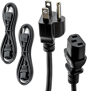 Rebuild Skills 16AWG 25FT 2PK 16/3 High Power Longer Length Universal Computer Monitor C13 Power Cord (25FT-16/3-2PK)