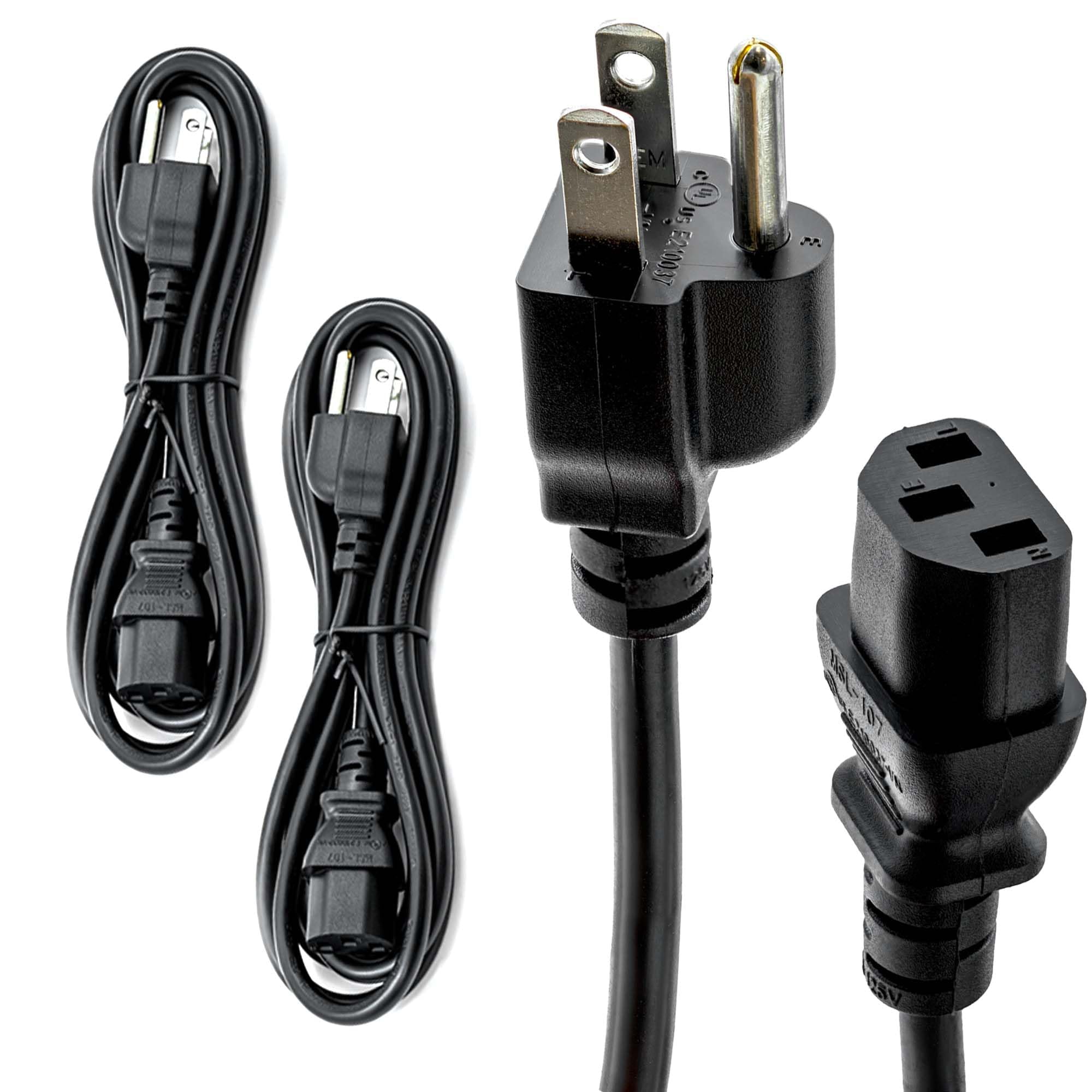 16AWG 15FT 2PK-16/3 High Power Longer Length Universal Computer Monitor C13 Power Cord (15FT-16/3-2PK)…