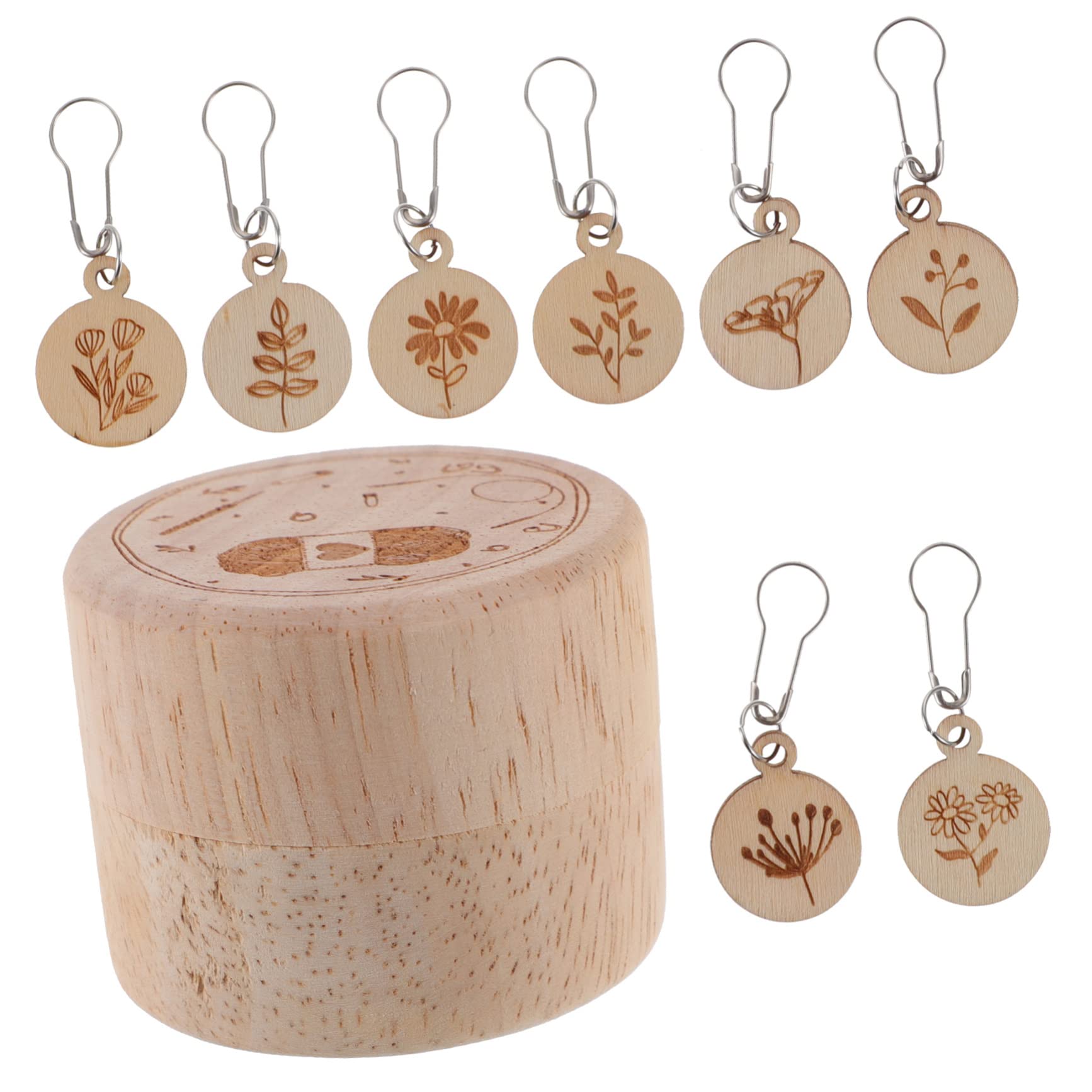 SEWACC 5juegos Marcadores De Tejer De Madera De Caja Perfectos Para Ganchillo y Manualidades
