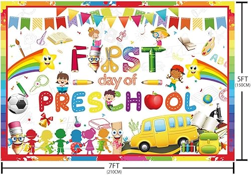 Miniatura 5 de Telón de fondo de regreso a clases de 7 x 5 pies para niños, primer día de preescolar, jardín de infantes, decoración de fiesta, pizarra, aula,