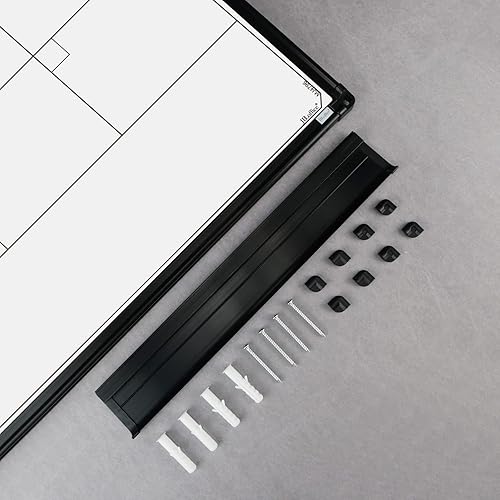 Miniatura 6 de JILoffice Calendario magnético de borrado en seco, pizarra blanca de 4 meses, 36 x 24 pulgadas, marco de aluminio negro, tablero montado en la pared