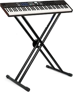 Arturia KEYLAB ESSENTIAL MK3 88-Key Black USB MIDI Keyboard Controller Bundle: Keyboard Controller, RKS30X Double X Braced Stand with Push Button Lock, 2-Items