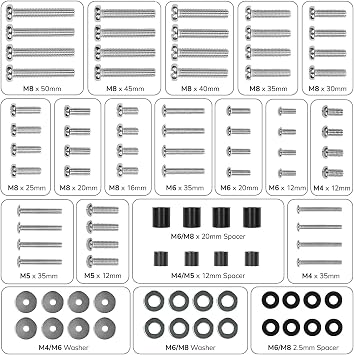 Mount-It! Universal TV Mounting Hardware Kit - VESA Wall Mount Screws, Washers & Spacers (M4, M5, M6, M8) for TVs and Monitors - Fits 19 to 85 Screens, Compatible with Major TV Brands